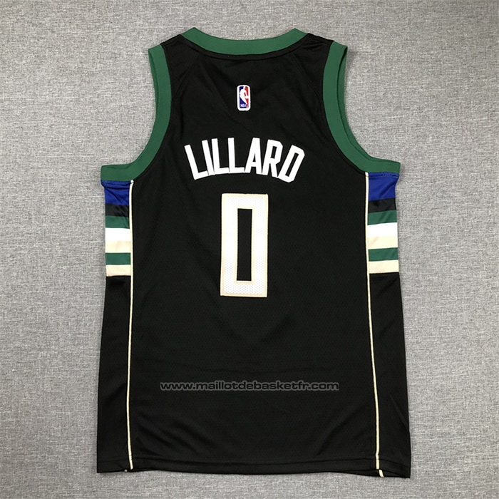 Maillot Enfant Milwaukee Bucks Damian Lillard #0 Statement 2018-19 Noir